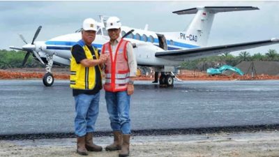 Ujicoba King Air di Landasan Pacu IKN Mendarat Sempurna