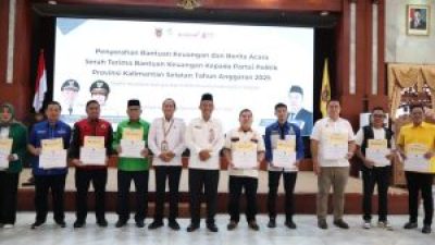 Pemprov Kalsel Salurkan Bantuan Keuangan Rp15,43 Miliar kepada Partai Politik