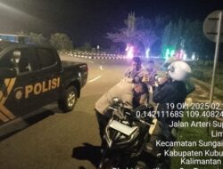 Patroli Skala Besar Polsek Sungai Raya Bubarkan Aksi Balap Liar di Arteri Supadio